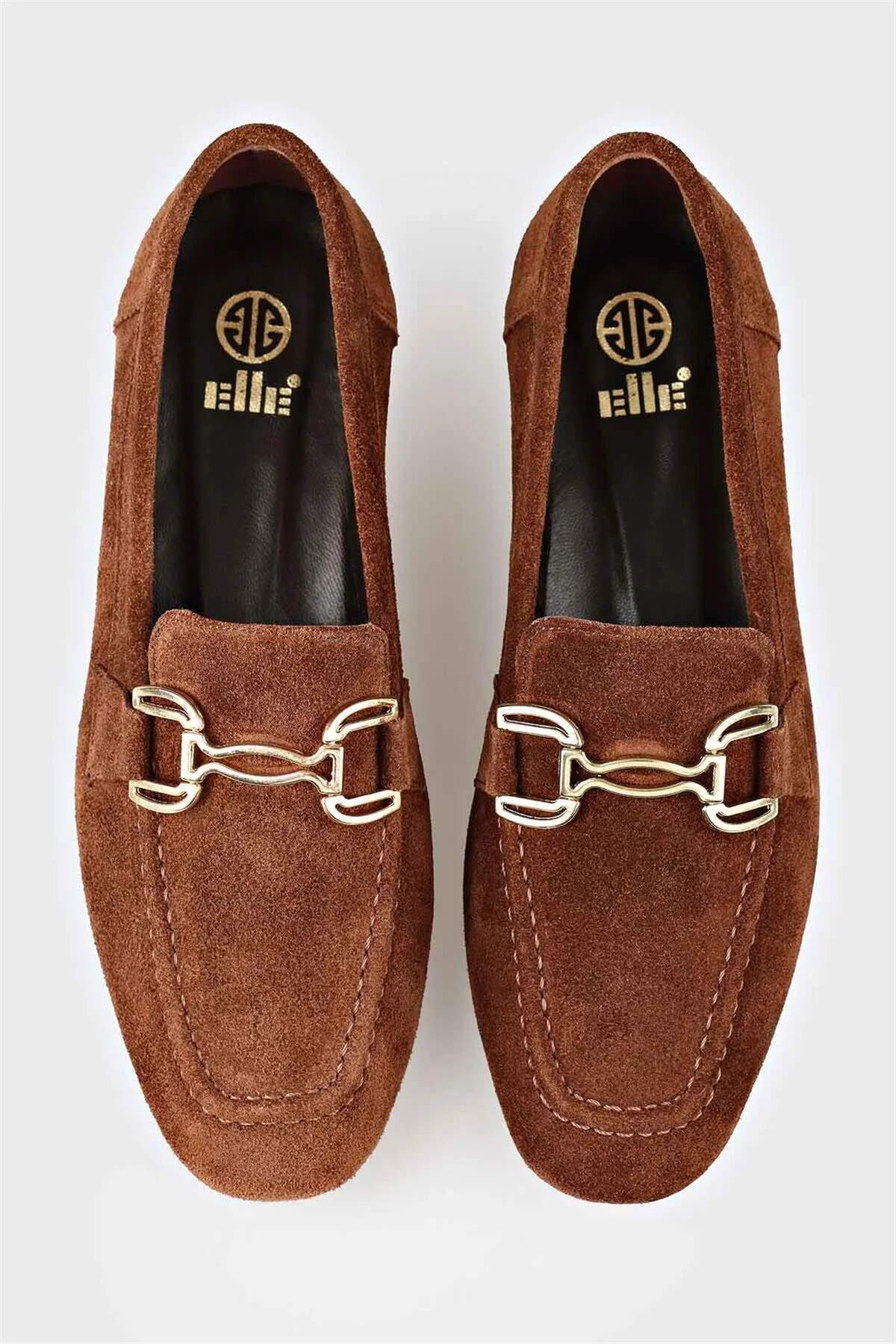 لوفر زن چرمی قهوه LOAFER الی اورجینال Elle