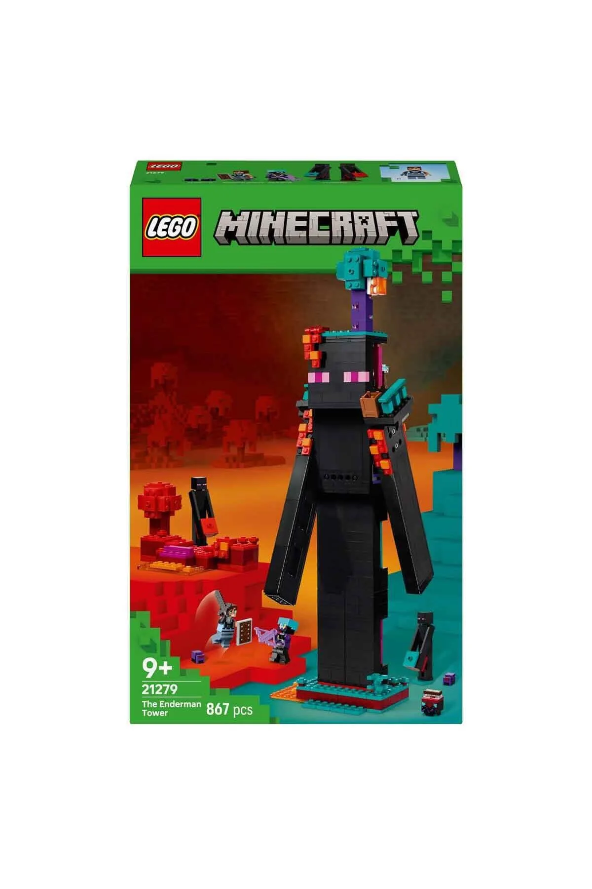 لگو و اسباب بازی های ساخت محور دخترانه پسرانه بچگانه MINECRAFT ENDERMAN TOWER 21279 ویدیویی با مضمون خلاقانه برای کودکان 9 ساله بالاتر LEGO