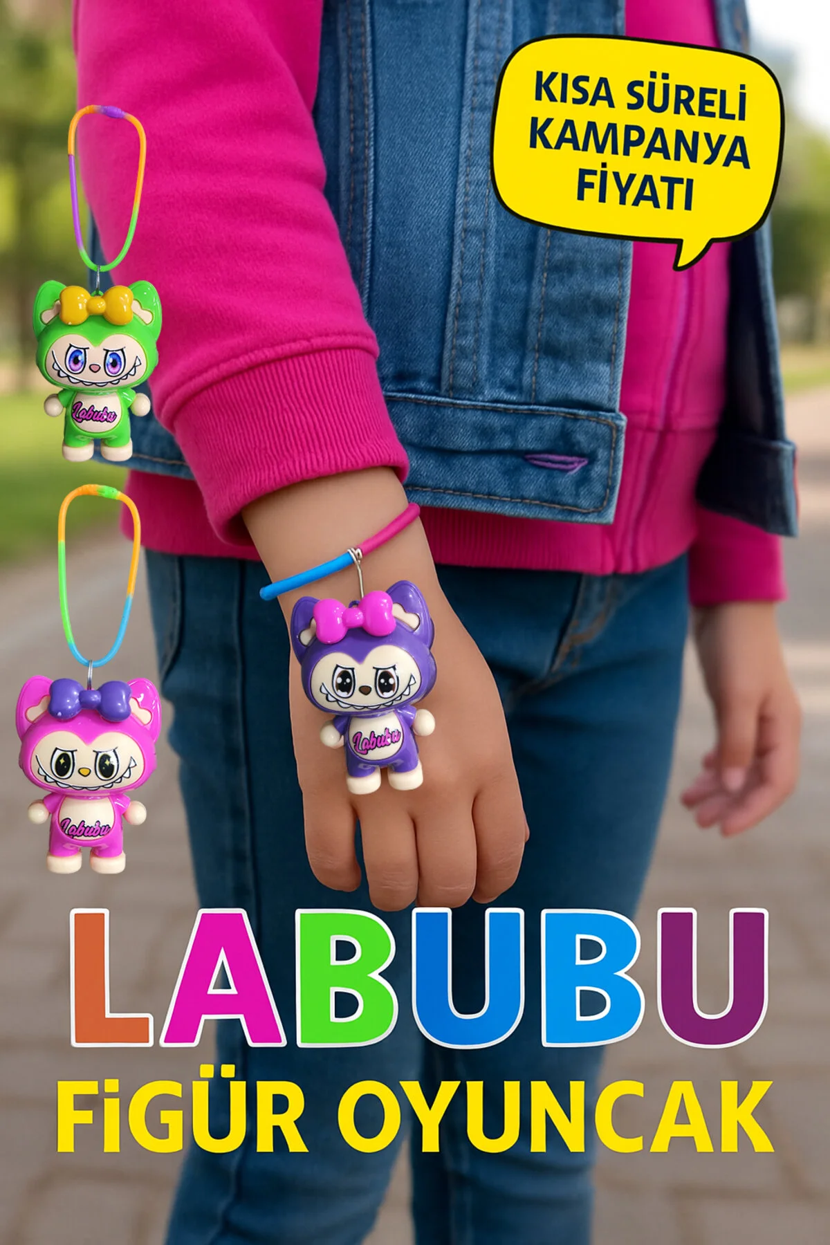 اسباب بازی های فیگور دیگر LABUBU دستبند پلاستیکی رنگی جداشونده 1 PC Ayver