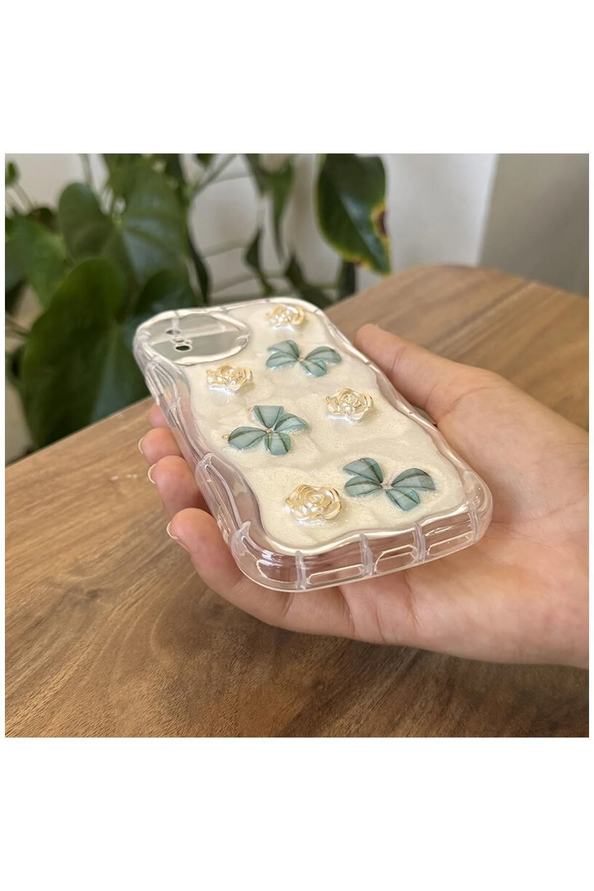 کاور و قاب سیلیکونی گلدار ZEBANA APPLE IPHONE X COMPATIBLE CASE GREEN اورجینال Zebana