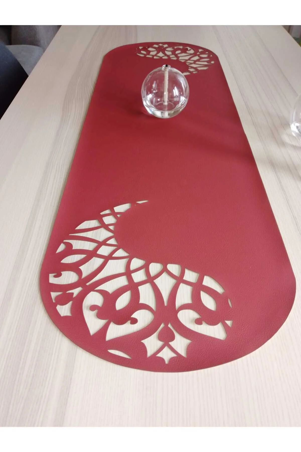 رانر و زیر بشقابی BURGUNDY YIN YANG الگوی کفش ساحل طراحی شیک Elioure