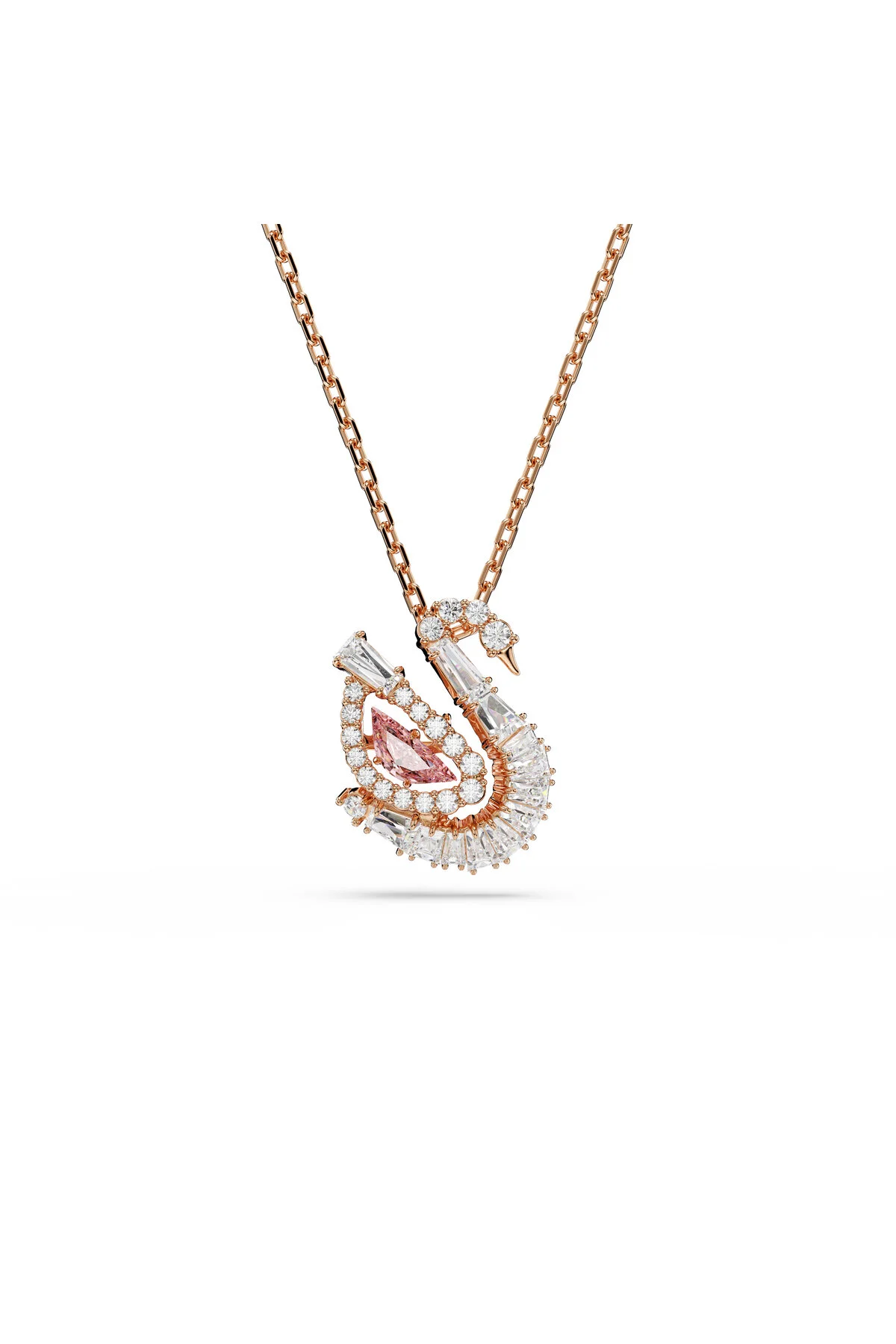 گردنبند زیرکون قو برش های مخلوط قوها صورتی سواروسکی اورجینال Swarovski