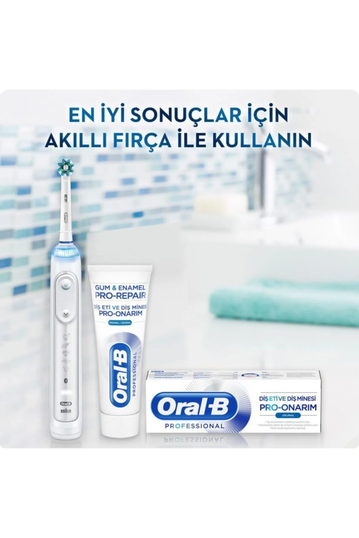 مسواک باتری دار ارتعاش پالس 3D سفیدی لوکس 35 متوسط + 50 میلی لیتر خمیردندان اورال بی Oral-B