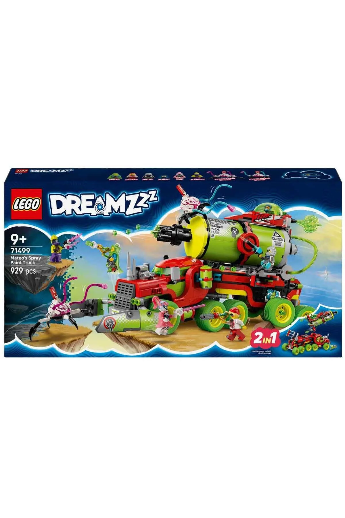 لگو و اسباب بازی های ساخت محور دخترانه پسرانه بچگانه DREAMZZZ MATEO'S SPRAY PAINT TRUCK 71499 رأی خلاقانه برای کودکان 9 ساله بالاتر LEGO