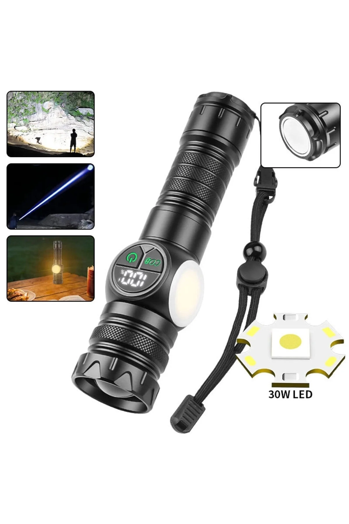 چراغ قوه بزرگنمایی PS 8745 PROFESSIONAL با 30W POWERBANK MAGNET HUNTER CAMP REPARER LIGHTHOUSE karadağsb