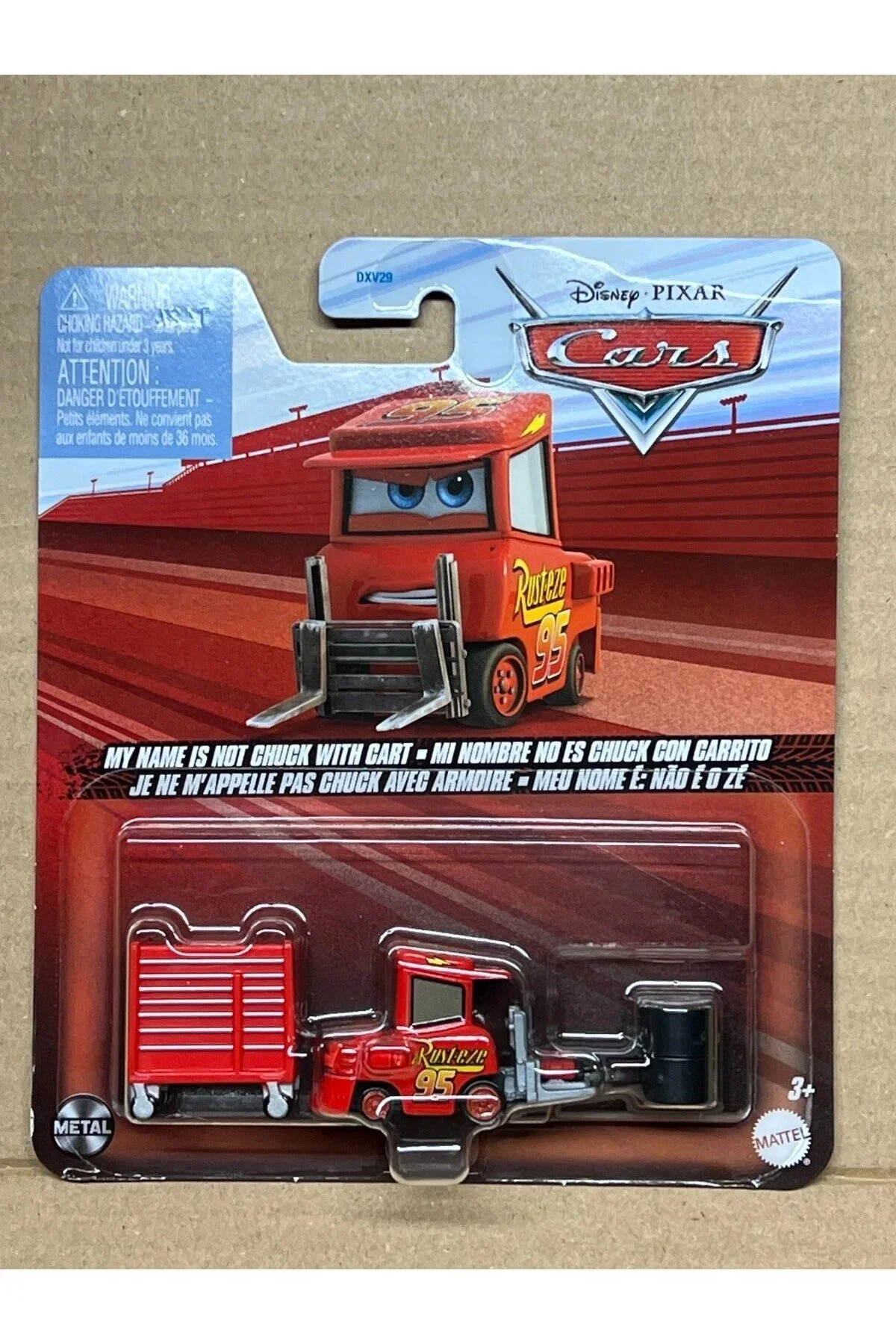 ماشین اسباب بازی DISNEY PIXAR CARS NAME IS NOT CHUCK WITH CART DIECAST METAL CAR FIGURE Cars