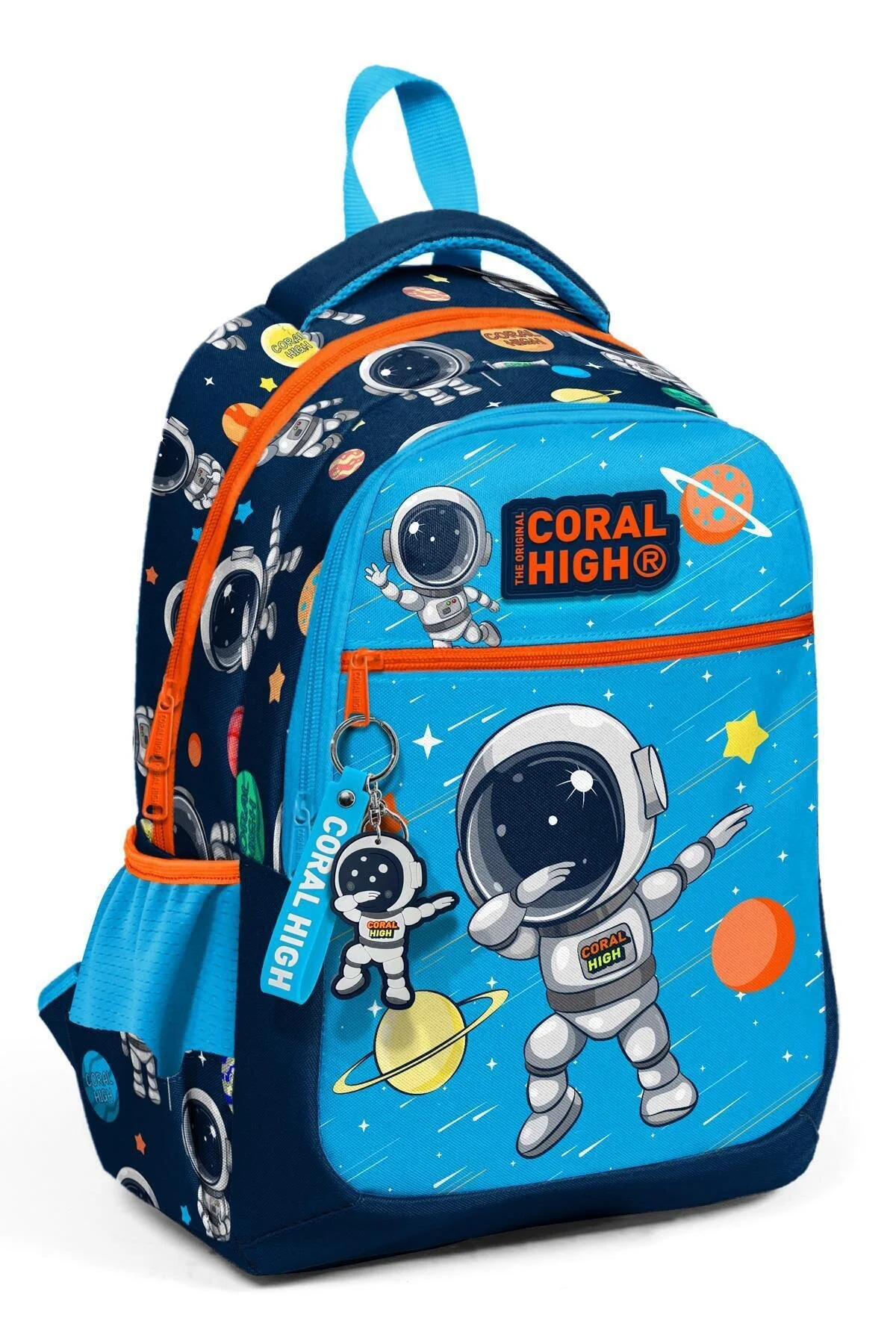 کیف مدرسه مجموعه 4 عددی طرح دار کودکان جعبه نهار جا خودکار بطری آب Coral High