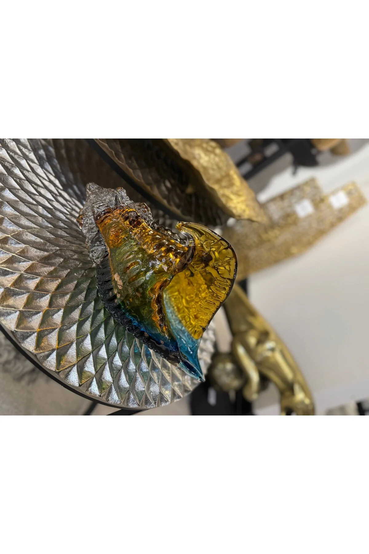 اشیاء دکوراتیو و مجسمه ESTERHOMEDECOR 2 MURENDA GLASS SEA BARK APPLY WIDTH بزرگ 32 سانتی متر کوچک 20 hediye