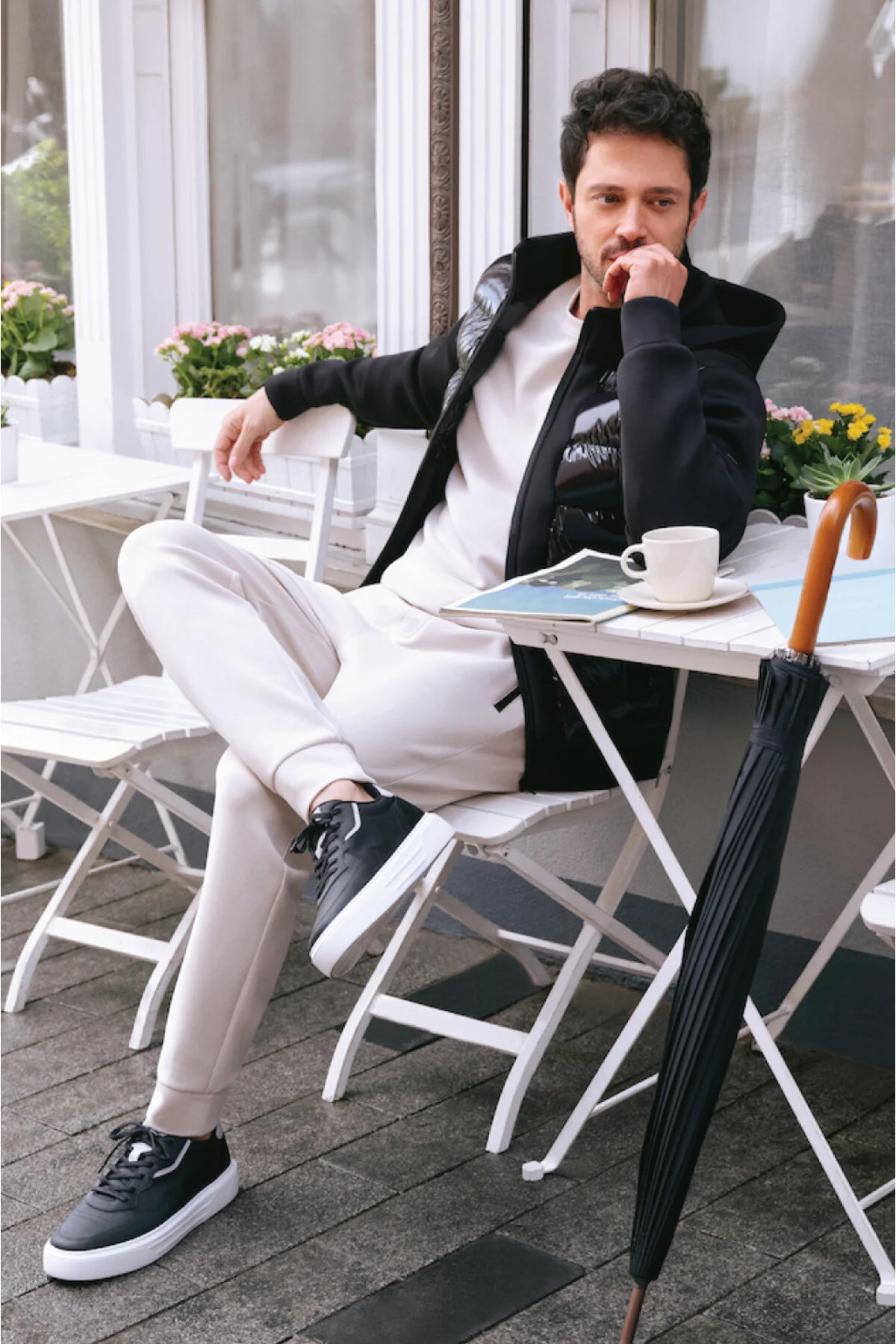 سویشرت نود مردانه دوچرخه بژ Yaka Soft Touch Sweatshirt A22Y1274 آوا Avva