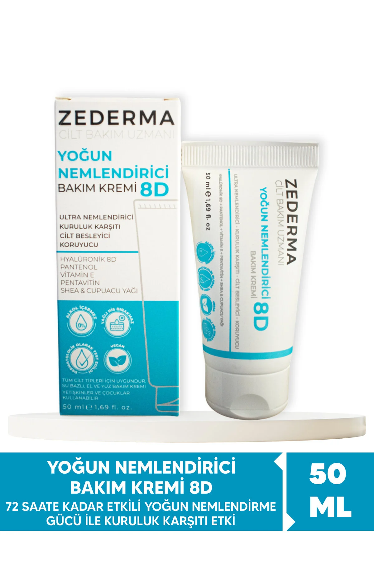 کرم صورت مرطوب کننده قوی 50 میلی لیتر با اثر 72 ساعته ZEDERMA