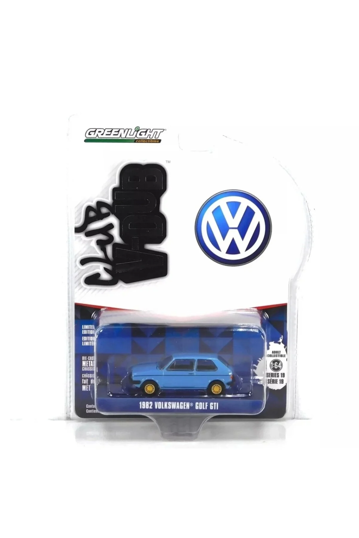 ماشین اسباب بازی 1 64 CLUB VEE DUB SERIES 19 82 VOLKSWAGEN GOLF MONACO BLUE Greenlight