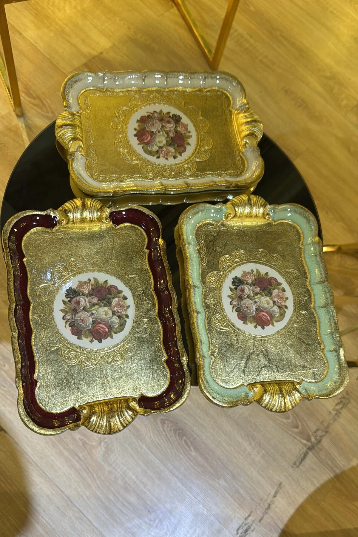 سینی ESTERHOMEDECOR تک درخت گل رز مستطیل شکل 30 سانتی متر MASI masi