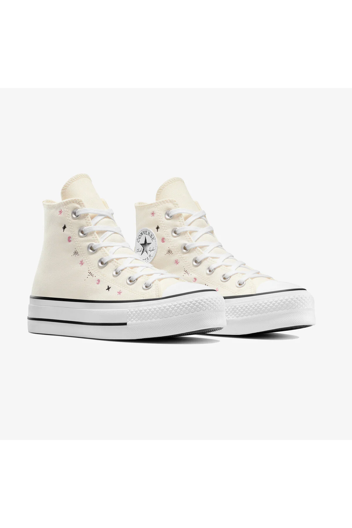 اسنیکر کفش کتانی کرم زنانه CHUCK TAYLOR ALL STAR LIFT PLATFORM کانورس Converse