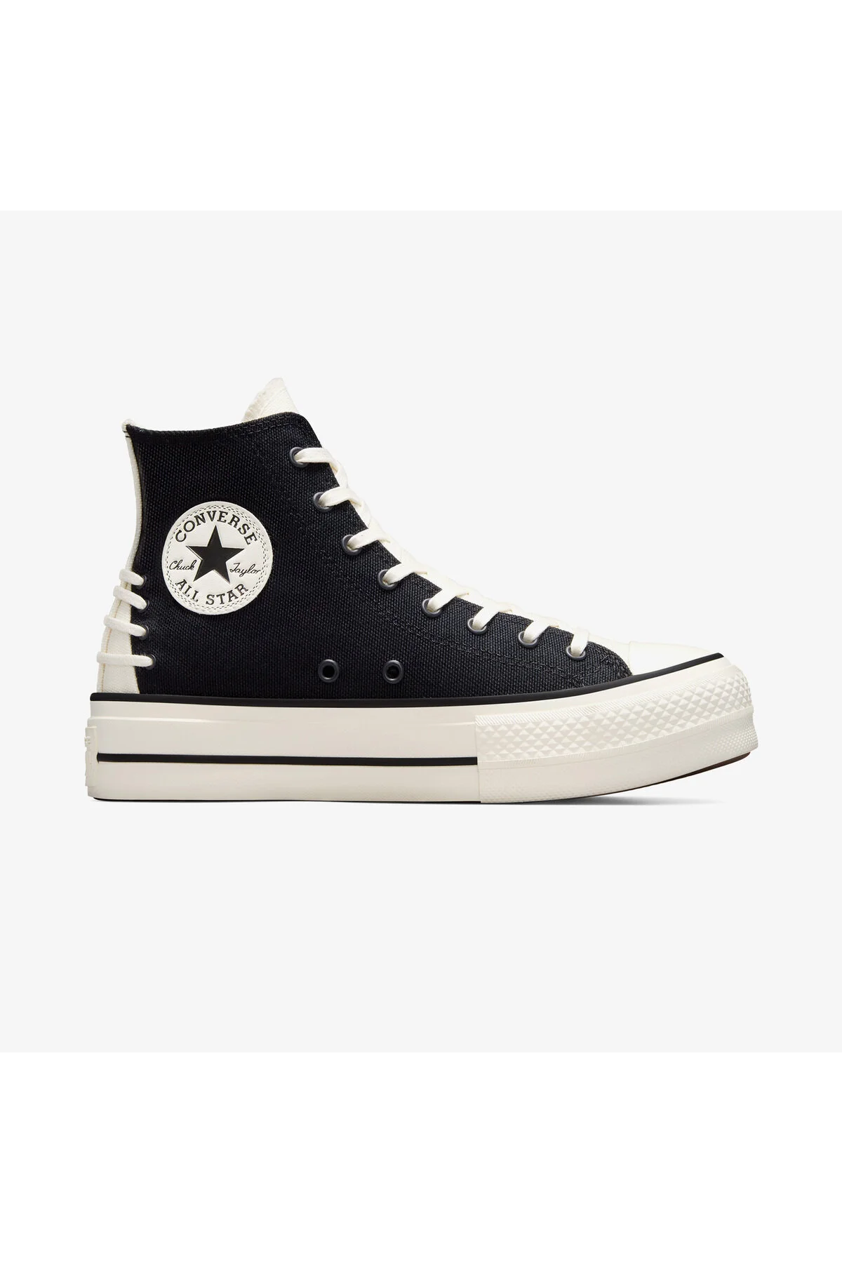 اسنیکر کفش کتانی مشکی پلت فرم زنانه CHUCK TAYLOR ALL STAR CRAFTED LACES LIFT کانورس Converse