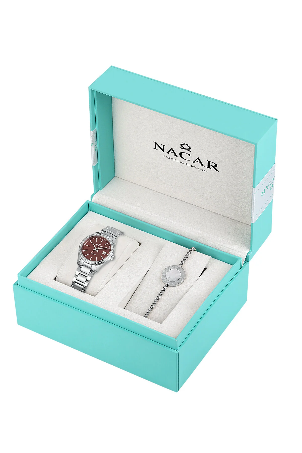 ساعت زنانه نقره ای شیشه یاقوت کبود NC33 398305 ARMS SET Nacar