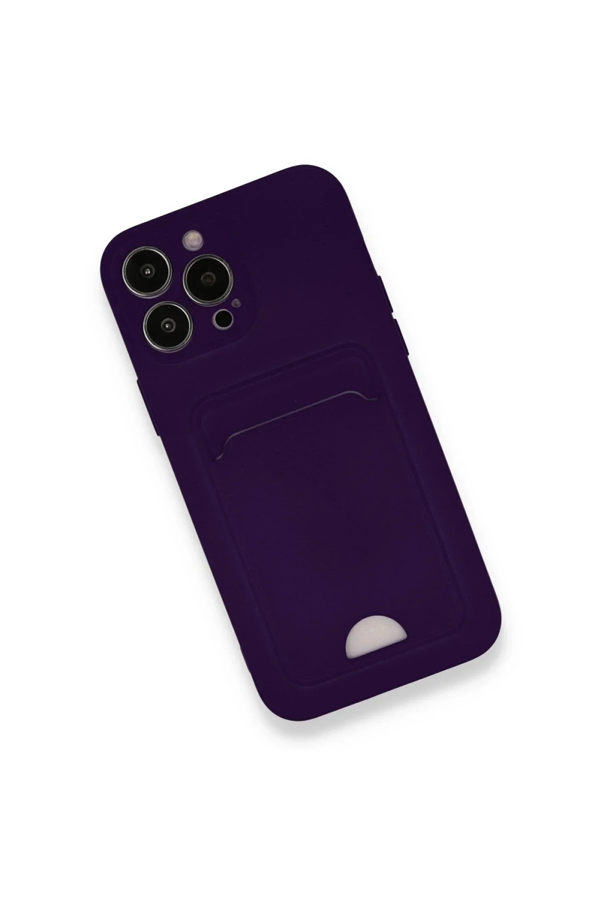 کاور و قاب سیلیکونی کلوین IPHONE 12 PRO MAX با کارت ویزیت DEEP PURPLE Akman