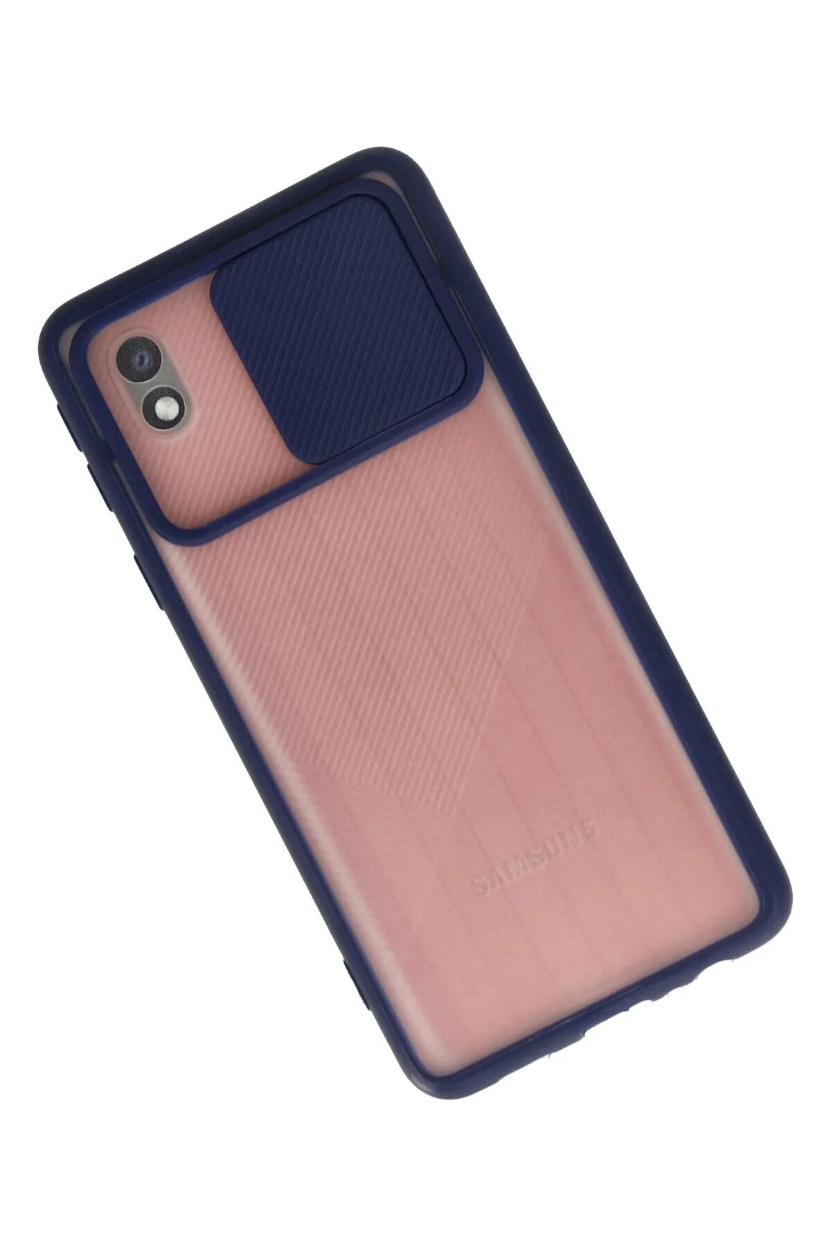 کاور و قاب SAMSUNG GALAXY A01 CORE CASE CAMERA PALM FROSTED سیلیکون آبی تیره VB9178 CepteToptan