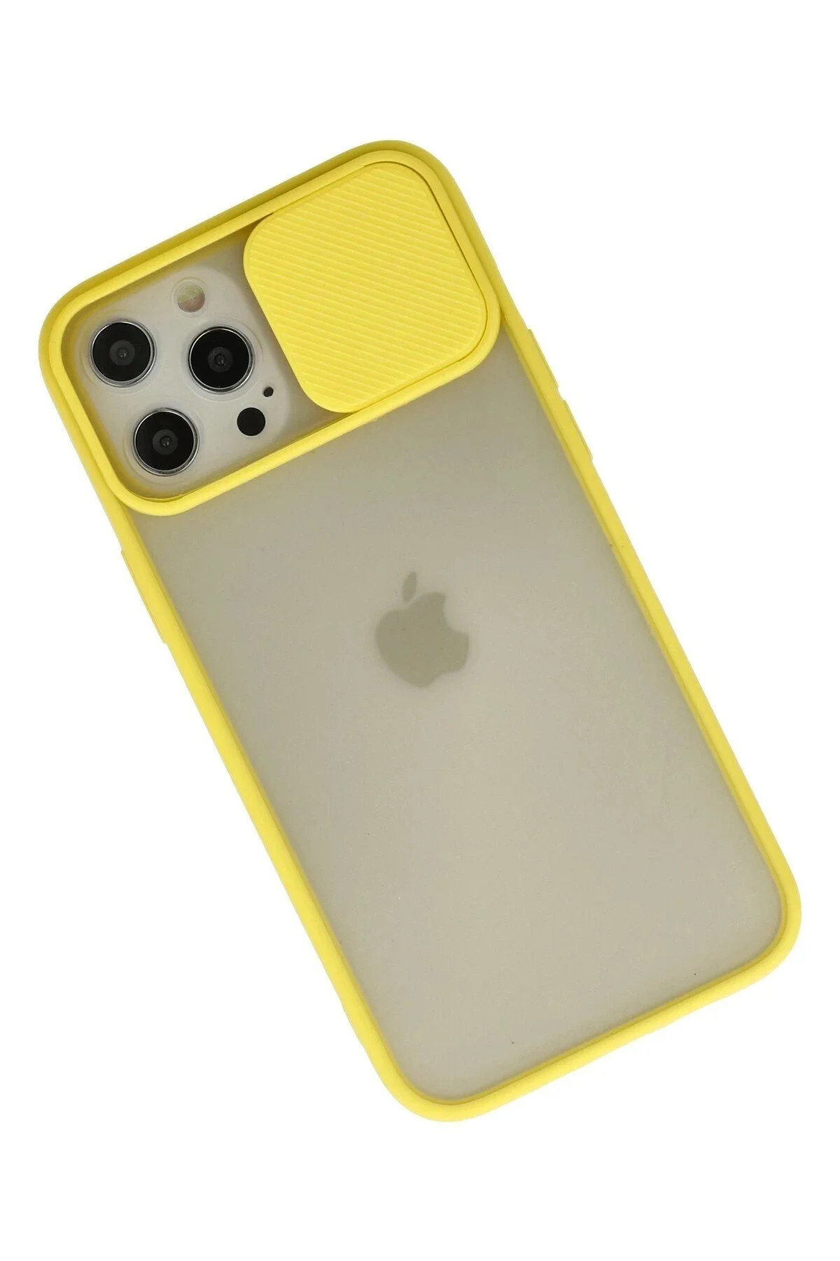 کاور و قاب IPHONE 12 PRO MAX CASE PALM FROSTED CAMERA SLIDER زرد TEKNOALEM