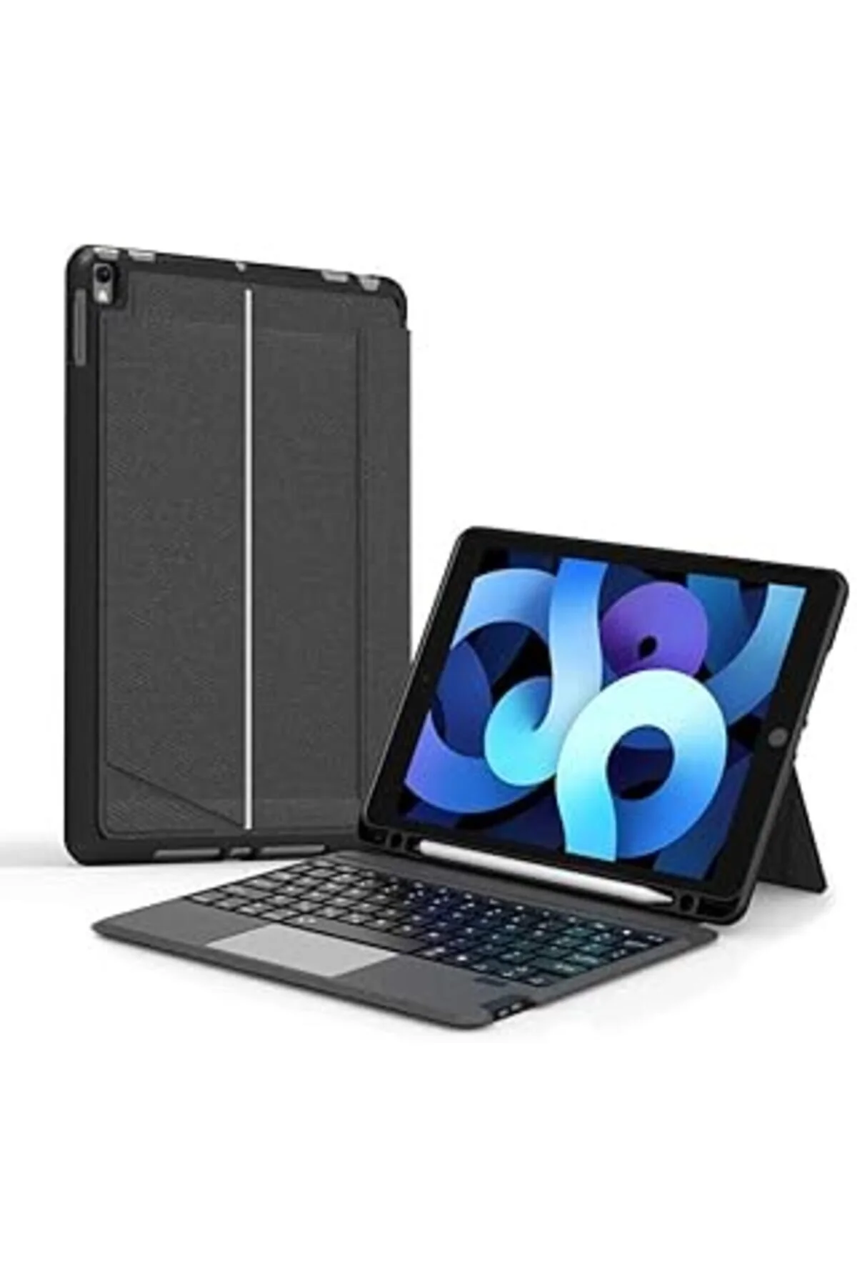 ست لوازم جانبی خودرو FOGY APPLE IPAD 10.2 هشتم و 9 صفحه کلید استادیوم چراغ لمسی BLUTOOTH TOUCHPAD NETWORK ART
