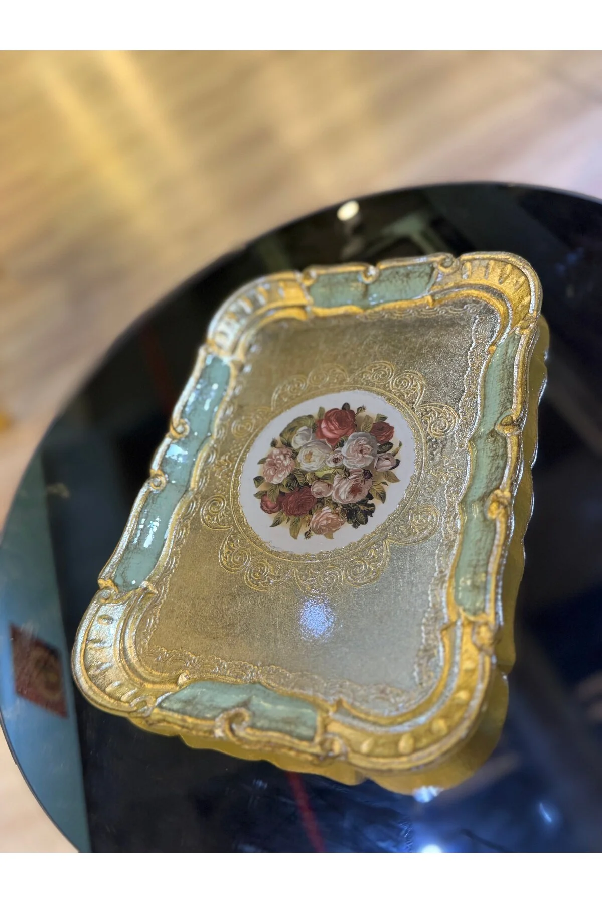 سینی ESTERHOMEDECOR تک درخت گل رز یک شکوفه 30 سانتی متر MASI masi