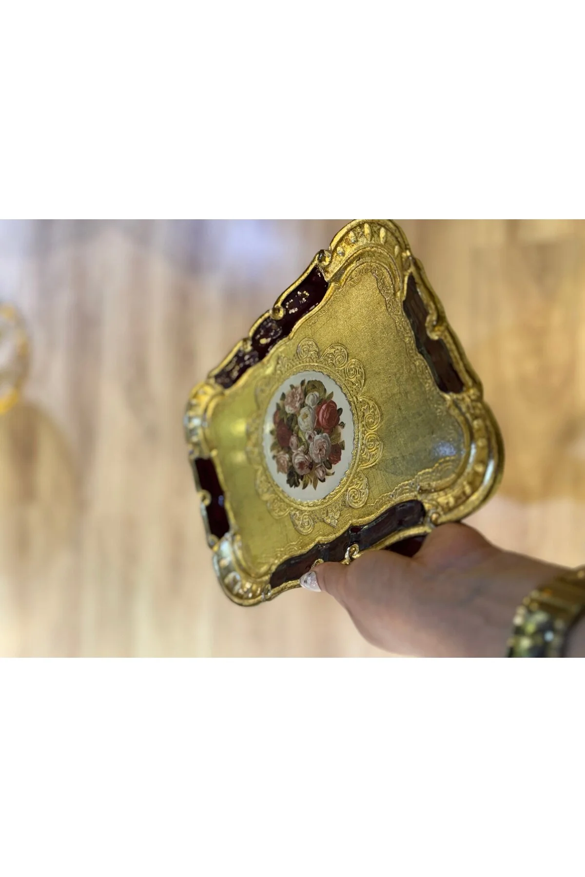 سینی ESTERHOMEDECOR تک درخت گل رز یک شکوفه 30 سانتی متر MASI masi