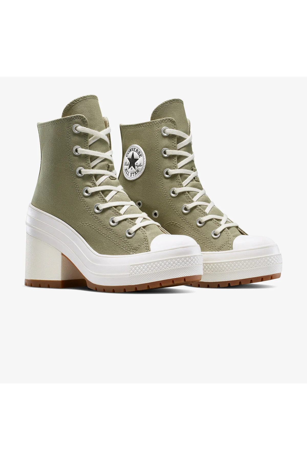 اسنیکر کفش کتانی خاکی زنانه با پلتفرم چاک 70 د لوکس کانورس Converse