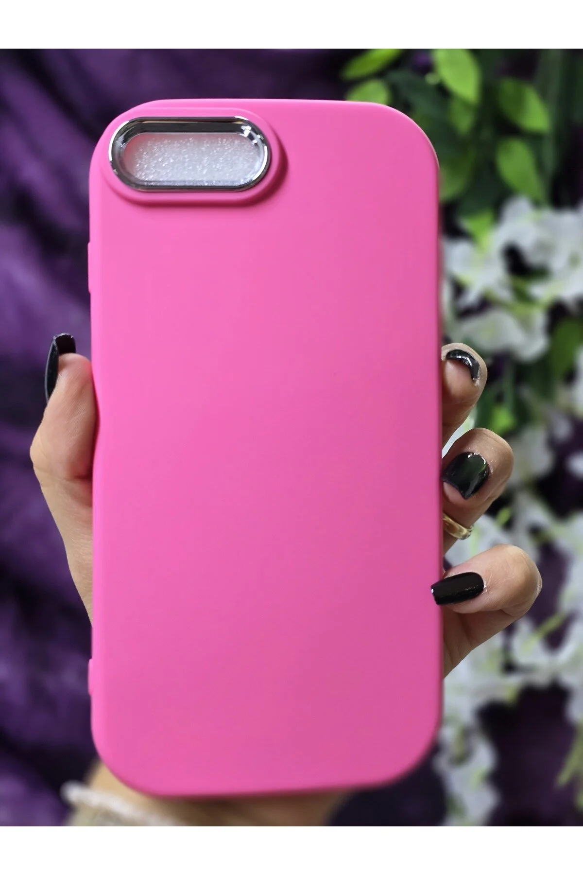 کاور و قاب سیلیکونی مات فوشیا با دوربین فلزی برای IPHONE 7 PLUS 8 Magic Ring