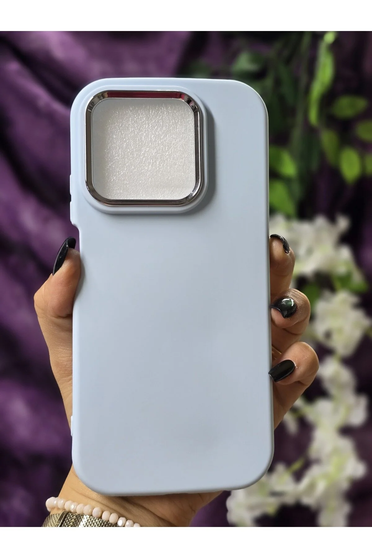 کاور و قاب سیلیکونی آبی مات سازگار REALME C63 C61 با دوربین فلزی Magic Ring