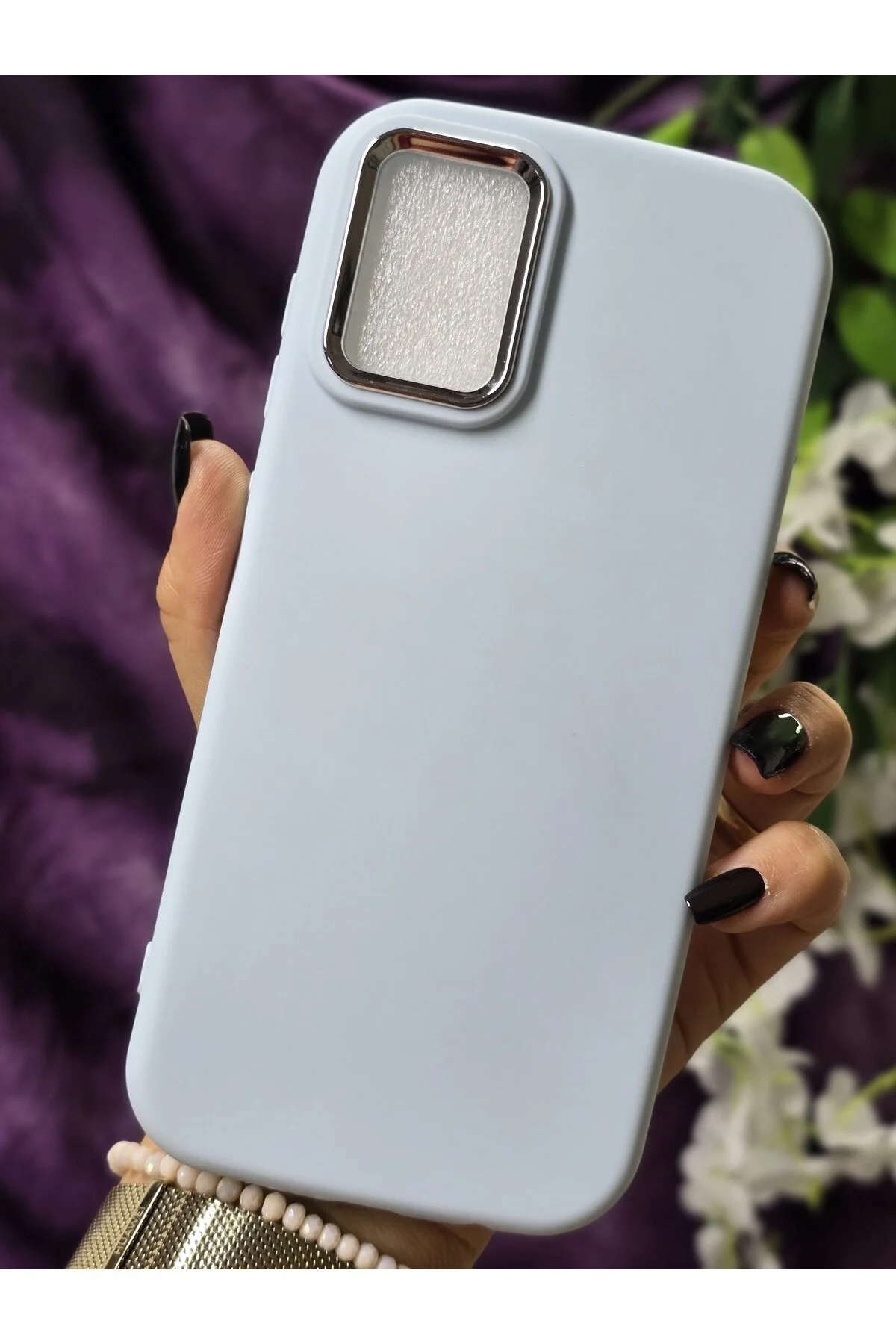 کاور و قاب سیلیکونی مات BABY BLUE با دوربین فلزی سازگار SAMSUNG GALAXY A71 Magic Ring