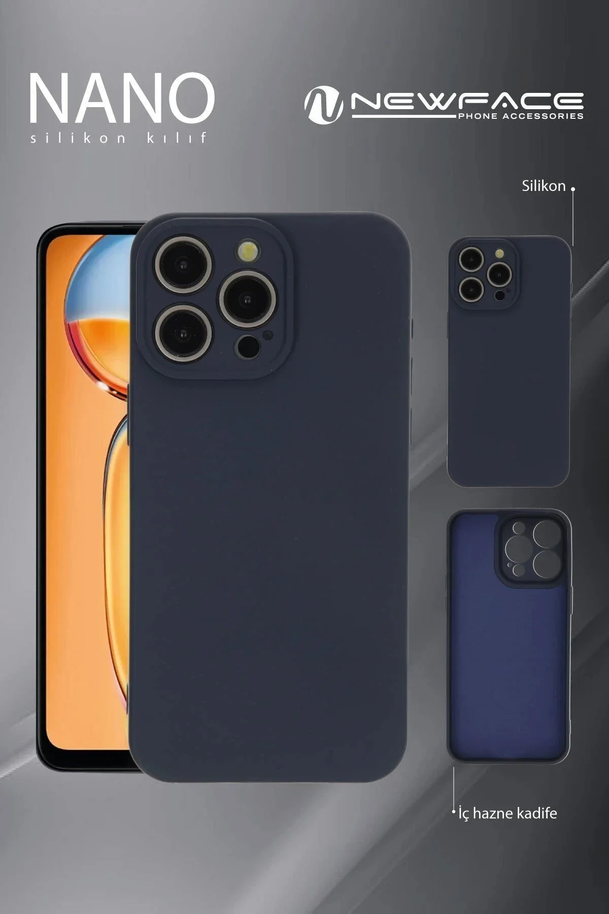 کاور و قاب XIAOMI REDMI A3 4G CASE NANO VELVET SILICONE داخل خاکستری Akman