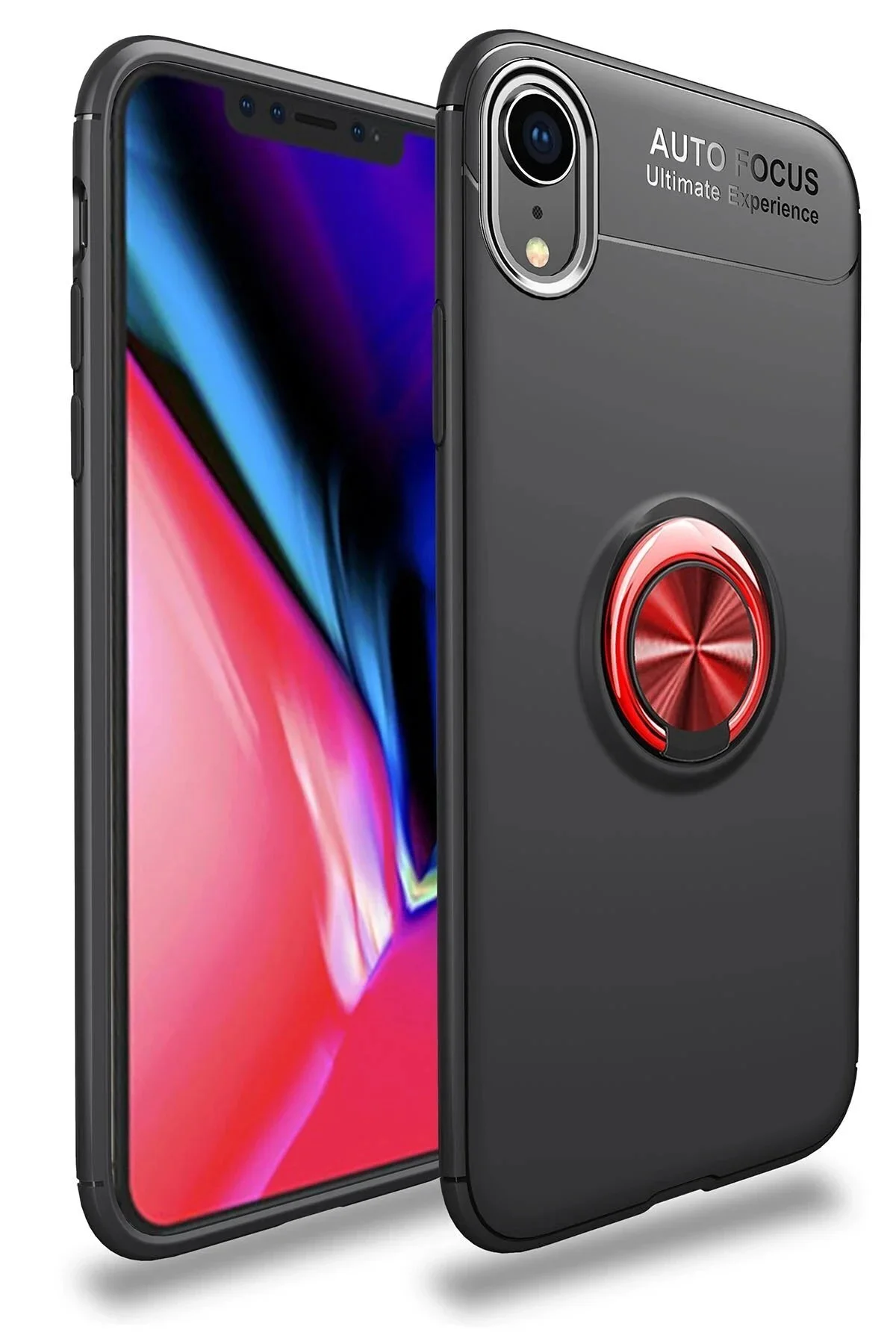 کاور و قاب حلقه سیلیکونی آیفون XR مشکی قرمز Genel Markalar