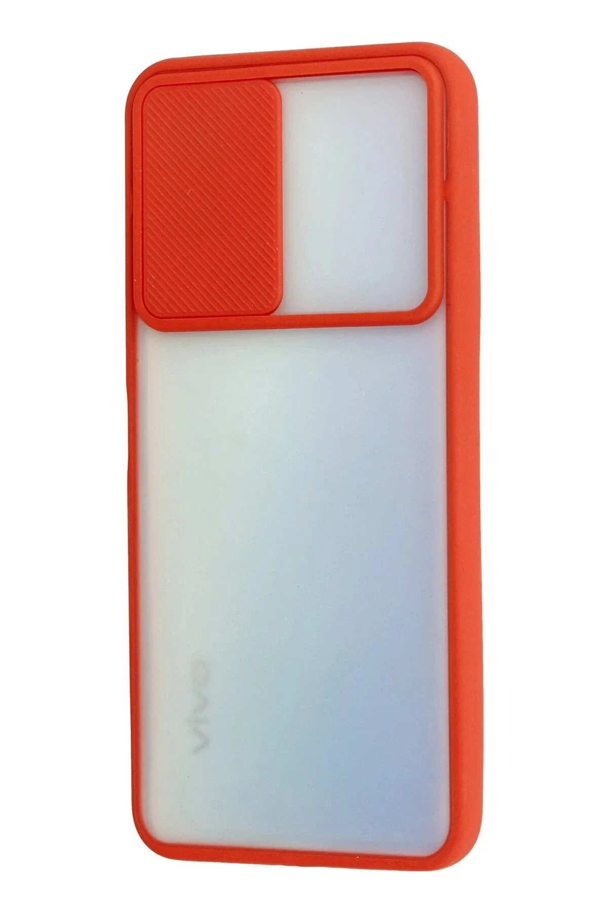 کاور و قاب VIVO CASE PALM FROSTED CAMERA SLIDER SILICONE RED VB5729 CepteToptan