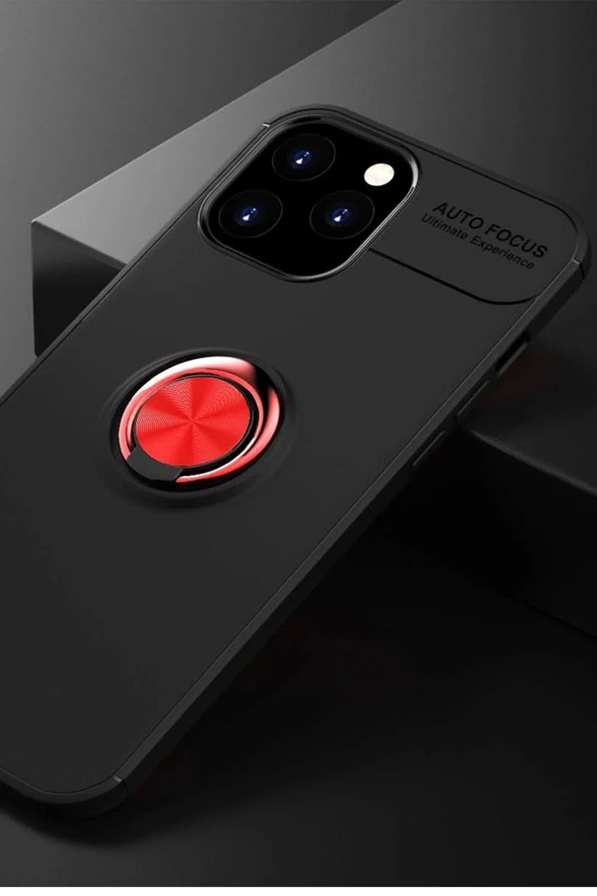 کاور و قاب حلقه سیلیکونی IPHONE 12 PRO MAX CASE RANGE مشکی قرمز CepteToptan