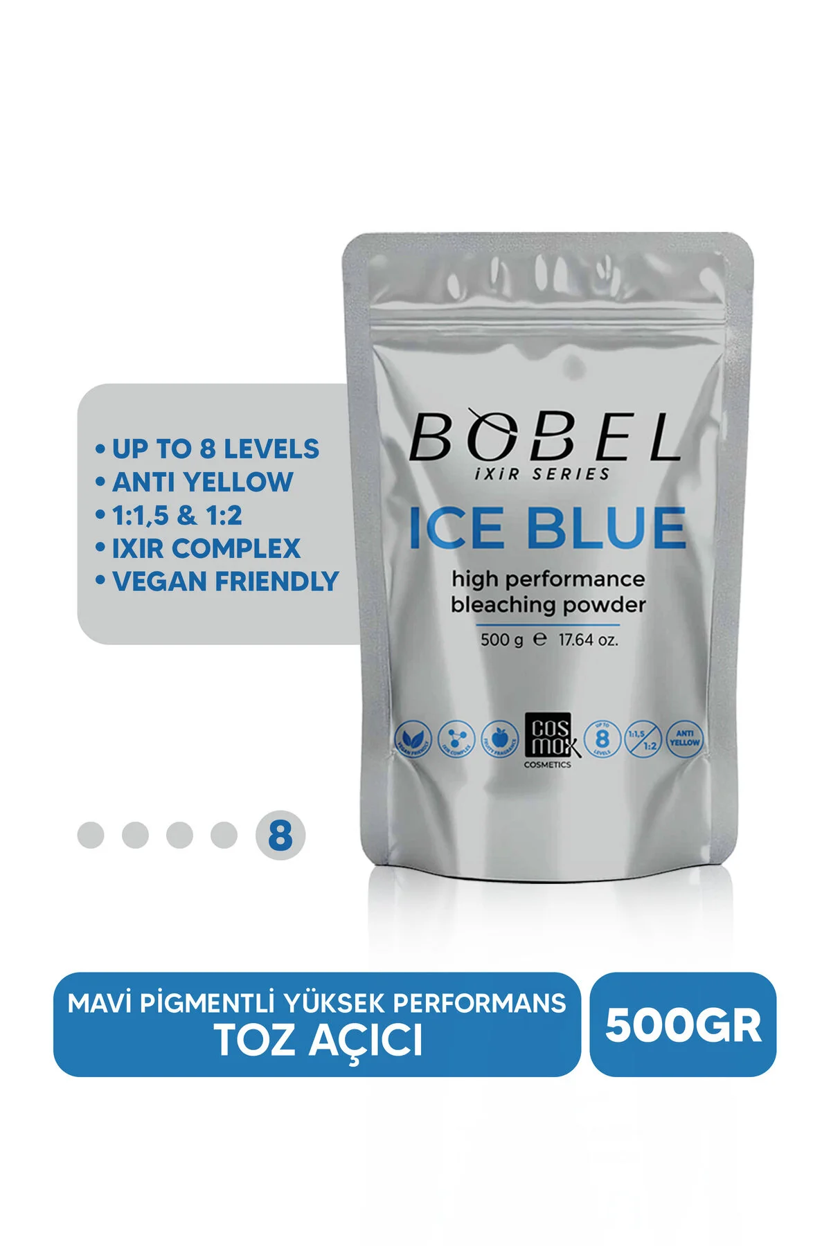 محصول روشن کننده رنگ مو ITERLER ICE BLUE پودر آبی bobel