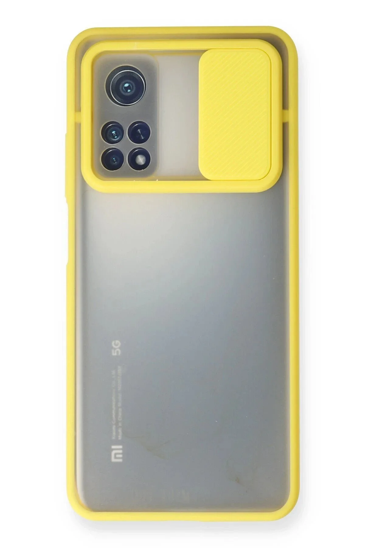 کاور و قاب XIAOMI MI 10T CASE PALM FROSTED CAMERA SLIDER زرد VB5863 CepteToptan