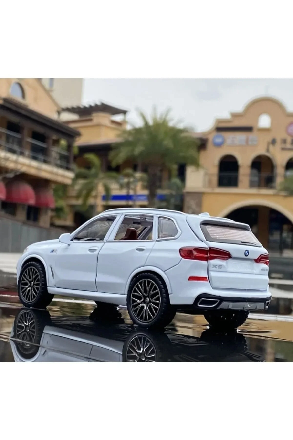 ماشین اسباب بازی X5 METAL CAR مدل جدید DIECAST SUV با نور و صدا 16 سانتی متر همه درها سفید باز Bmw Genel