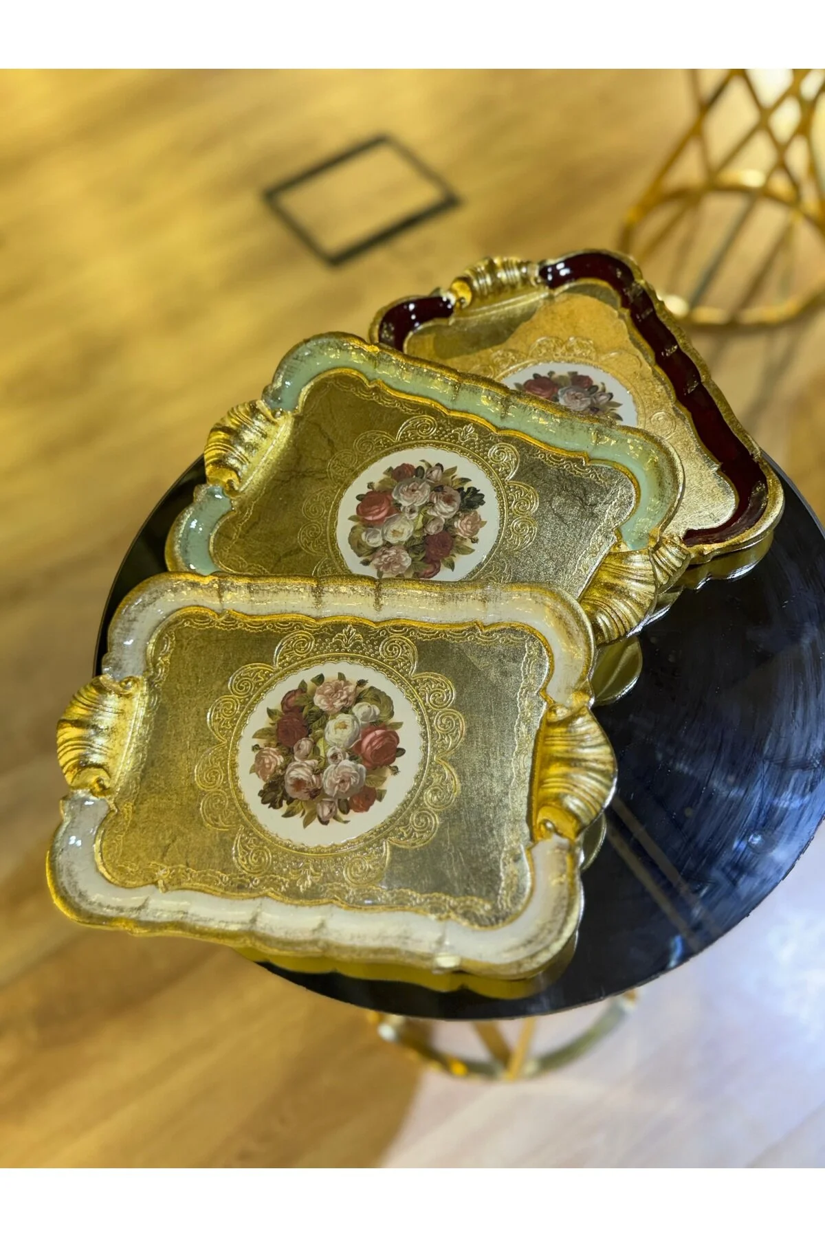 سینی ESTERHOMEDECOR تک درخت گل رز مستطیل شکل 30 سانتی متر MASI masi