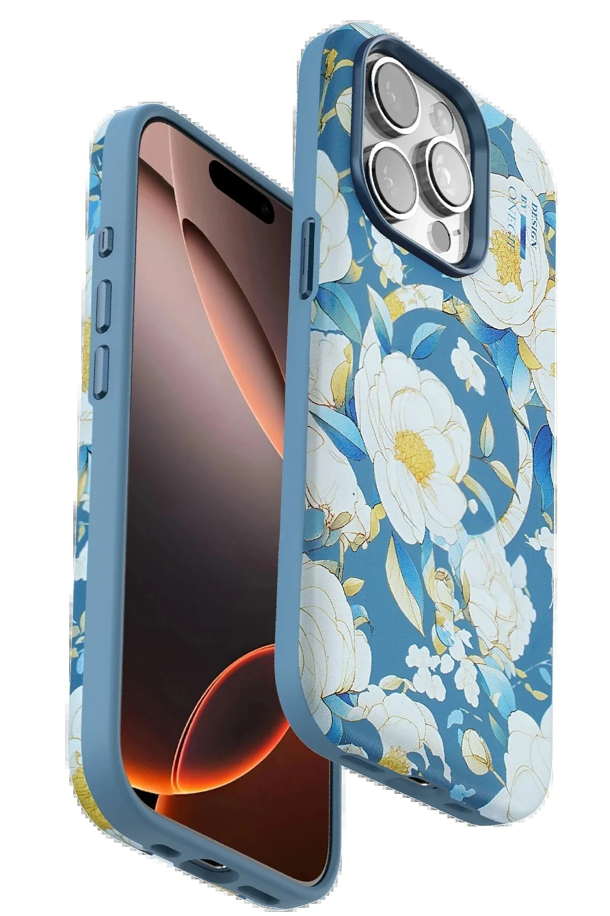 کاور و قاب IPHONE 15 PRO FLOWER SERIES MAGSAFE COVER آبی FTH1127 NexGen