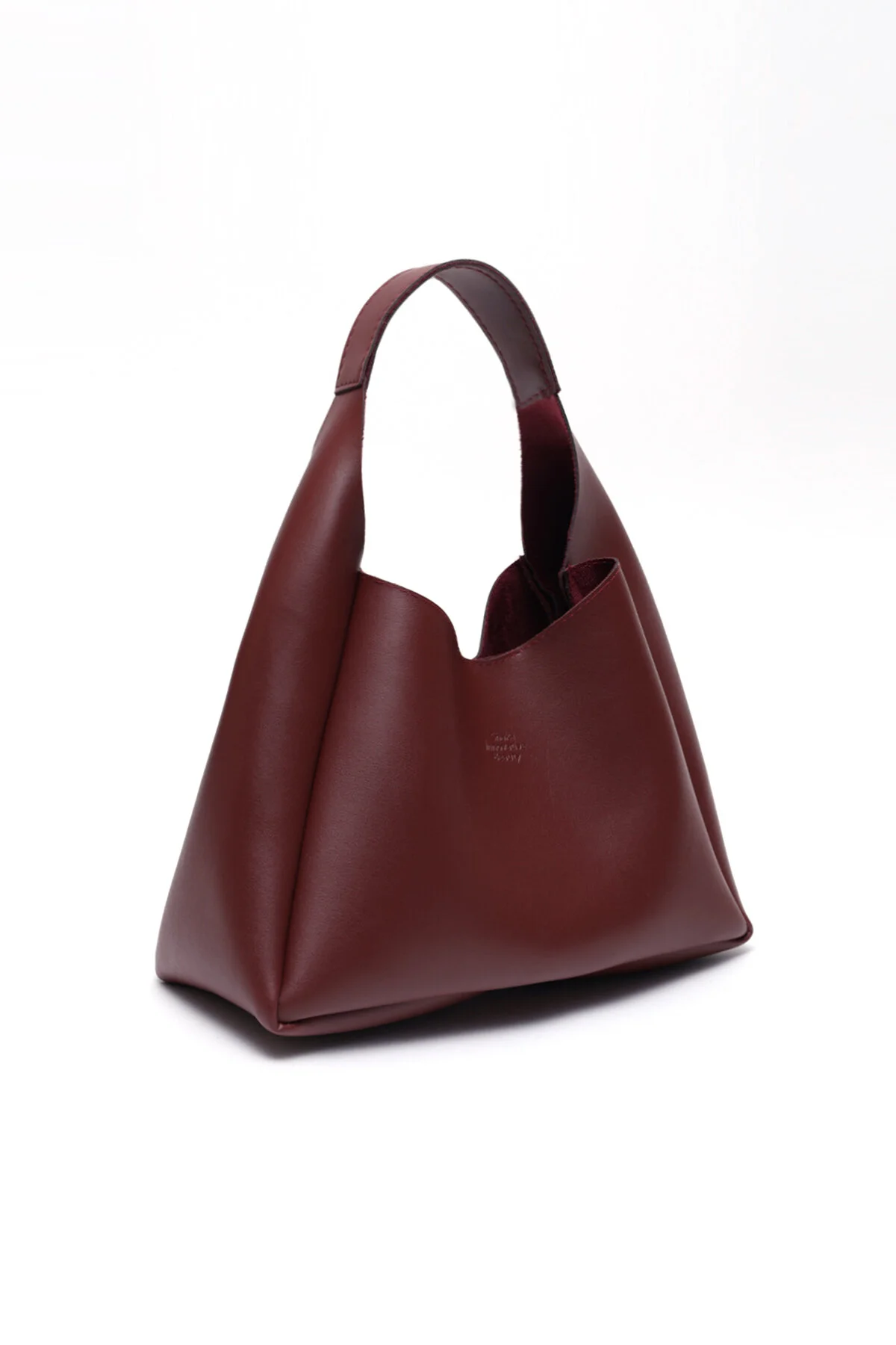 کیف شانه ای چرم مصنوعی CLARET RED SHK19 بست محکم تک محفظه آرایش زیپ دار دست بازو و Shaka