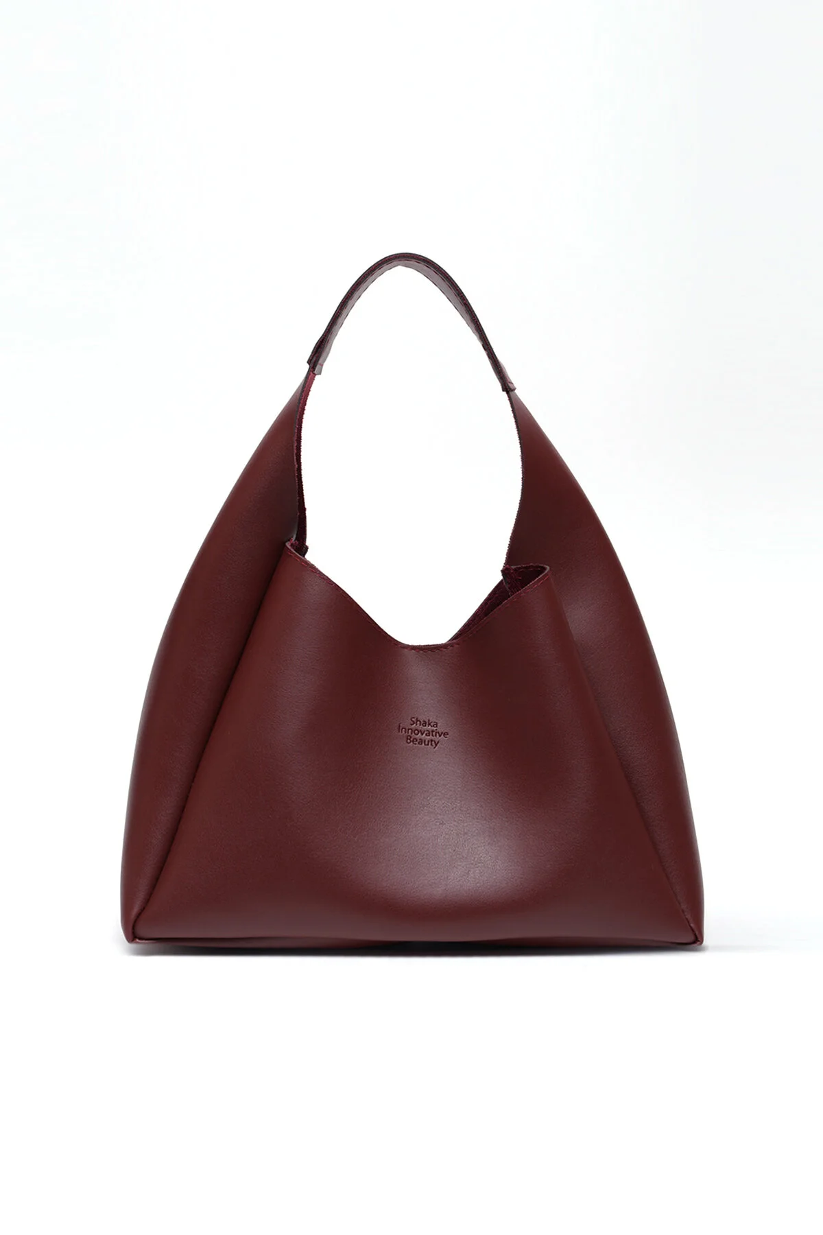 کیف شانه ای چرم مصنوعی CLARET RED SHK19 بست محکم تک محفظه آرایش زیپ دار دست بازو و Shaka