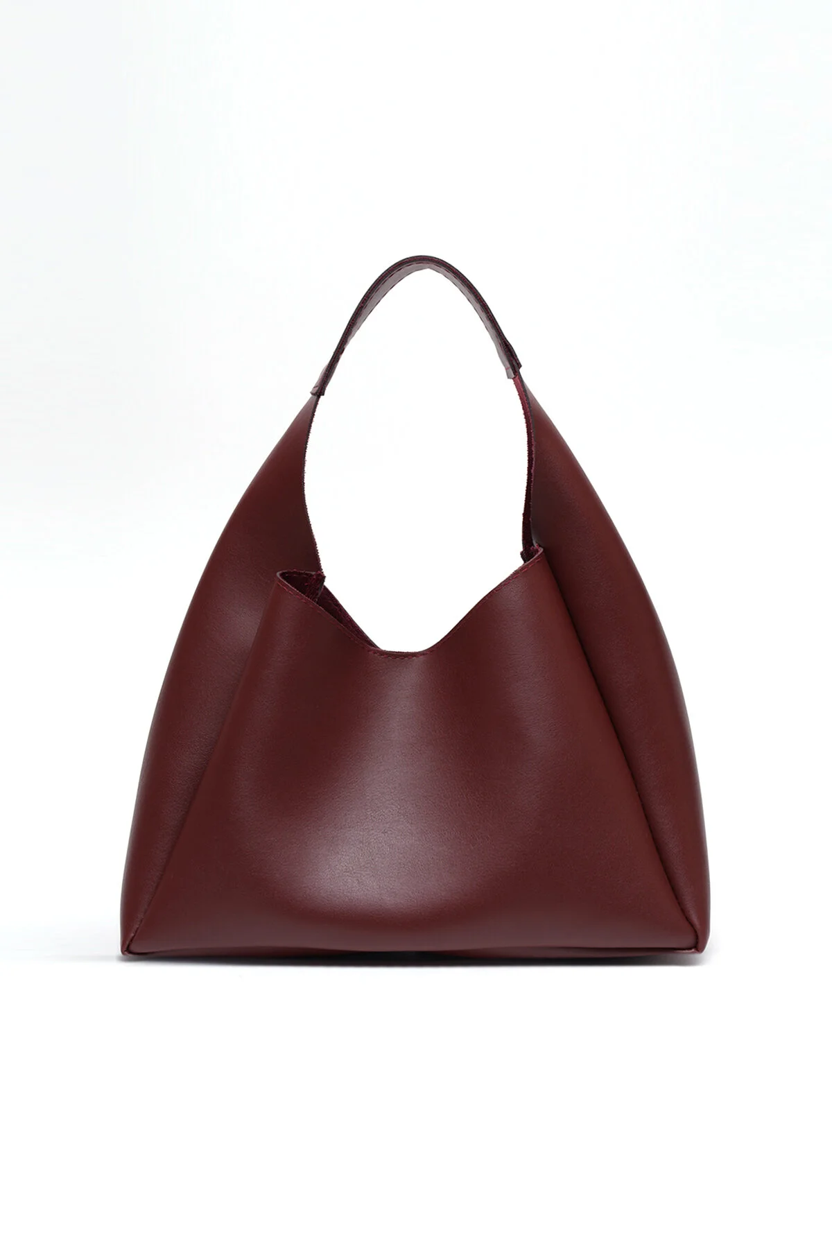 کیف شانه ای چرم مصنوعی CLARET RED SHK19 بست محکم تک محفظه آرایش زیپ دار دست بازو و Shaka
