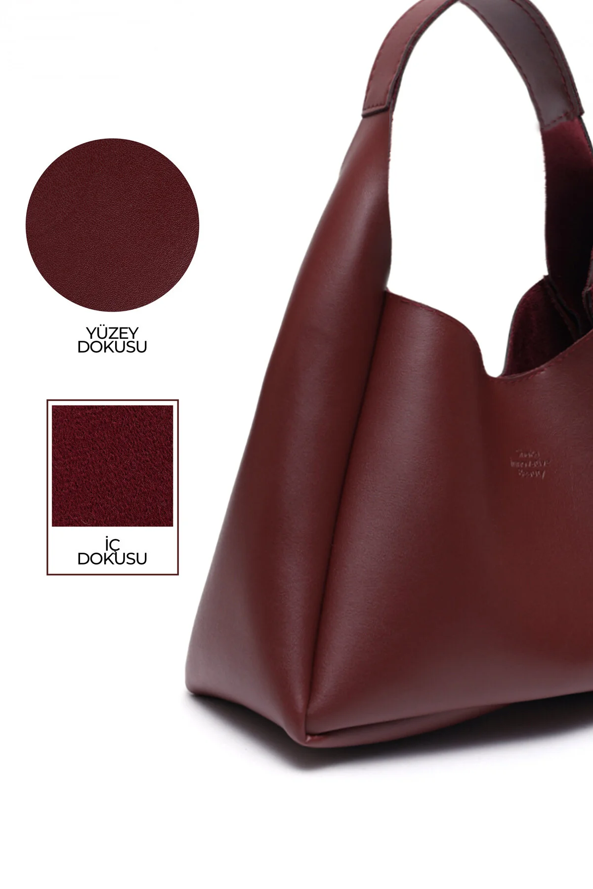 کیف شانه ای چرم مصنوعی CLARET RED SHK19 بست محکم تک محفظه آرایش زیپ دار دست بازو و Shaka