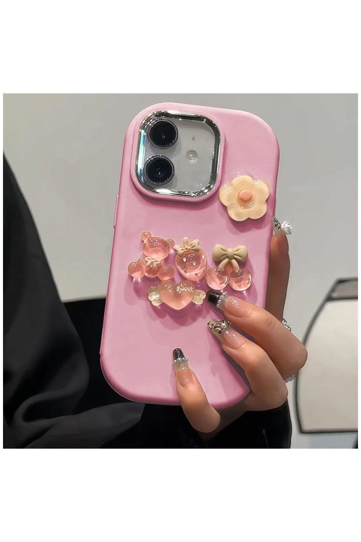 کاور و قاب APPLE IPHONE 11 CASE 3D BERRY SILICONE PINK Pro Aksesuar