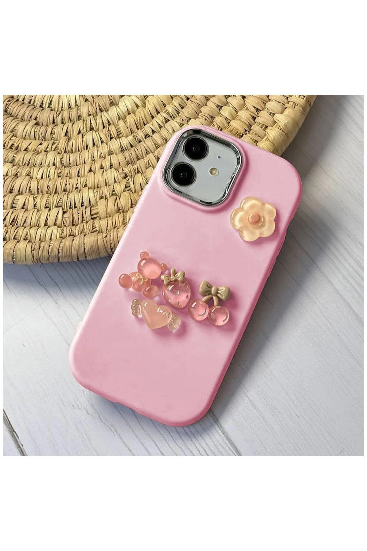 کاور و قاب APPLE IPHONE 11 CASE 3D BERRY SILICONE PINK Pro Aksesuar
