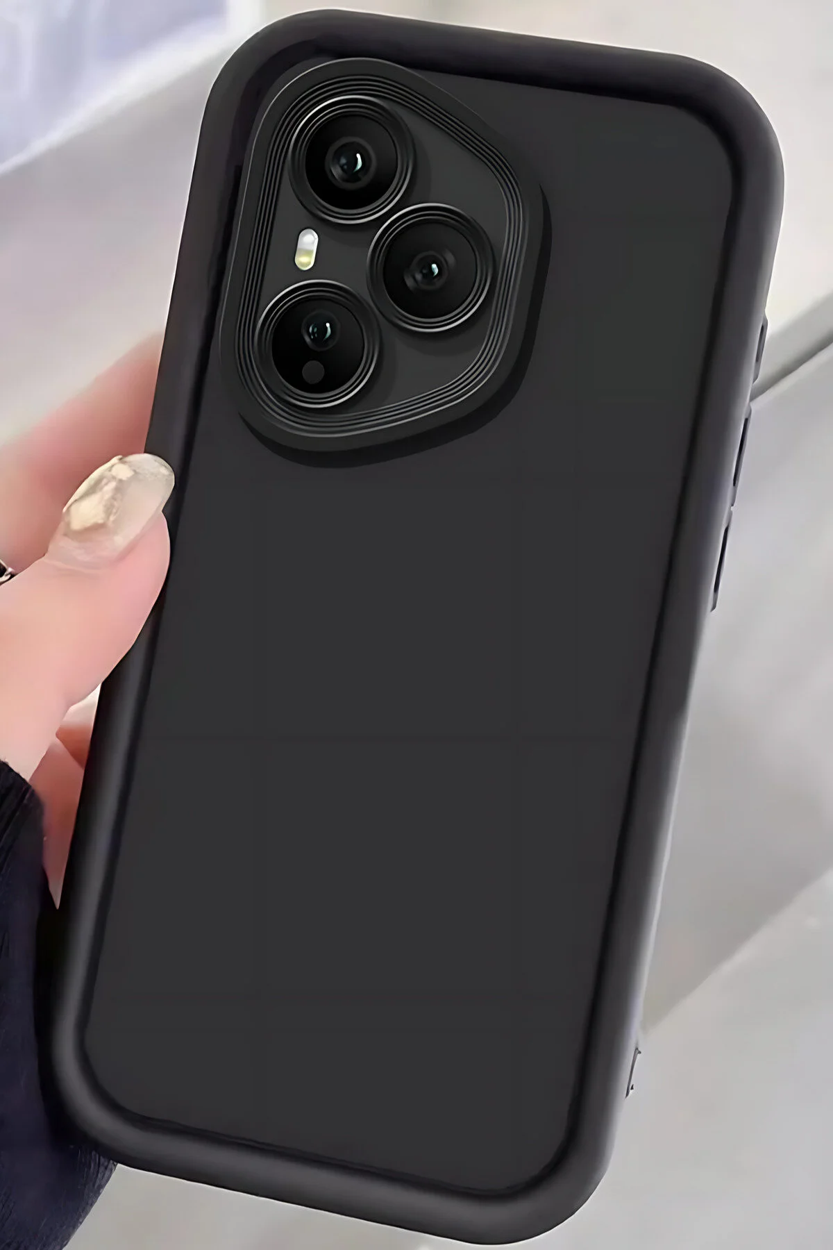 کاور و قاب پوشش محافظ سیلیکونی مشکی ضد ضربه با بافت نرم دوربین 5G HONOR 400 PRO Fibaks