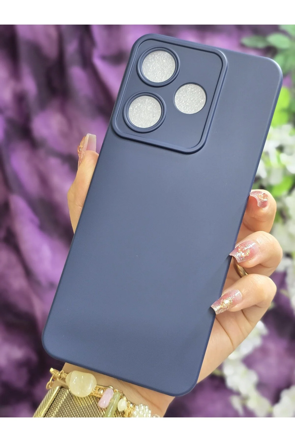 کاور و قاب گوشی XIAOMI REDMI 13 سازگار با رنگ آبی تیره مخملی Magic Ring
