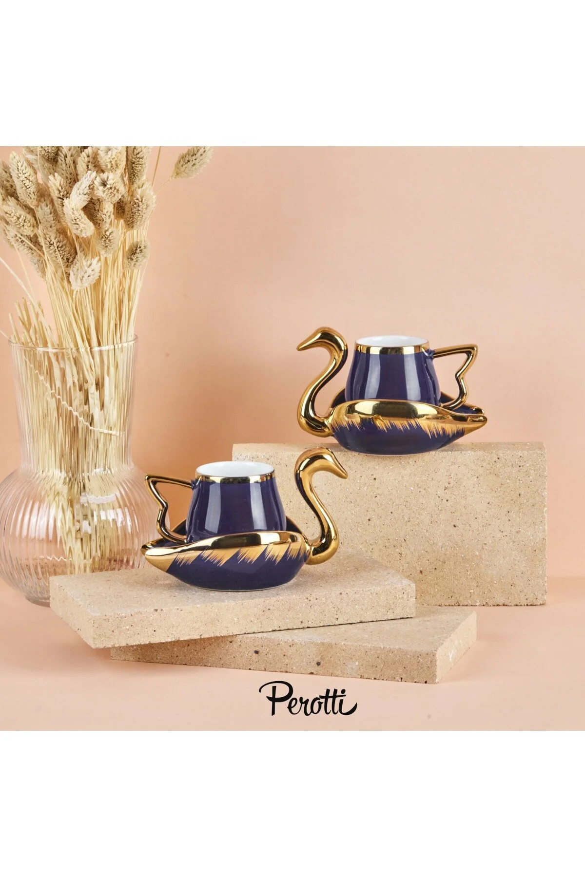 فنجان قهوه جام چینی قو برای 2 نفر تنظیم شده است PerottiHome