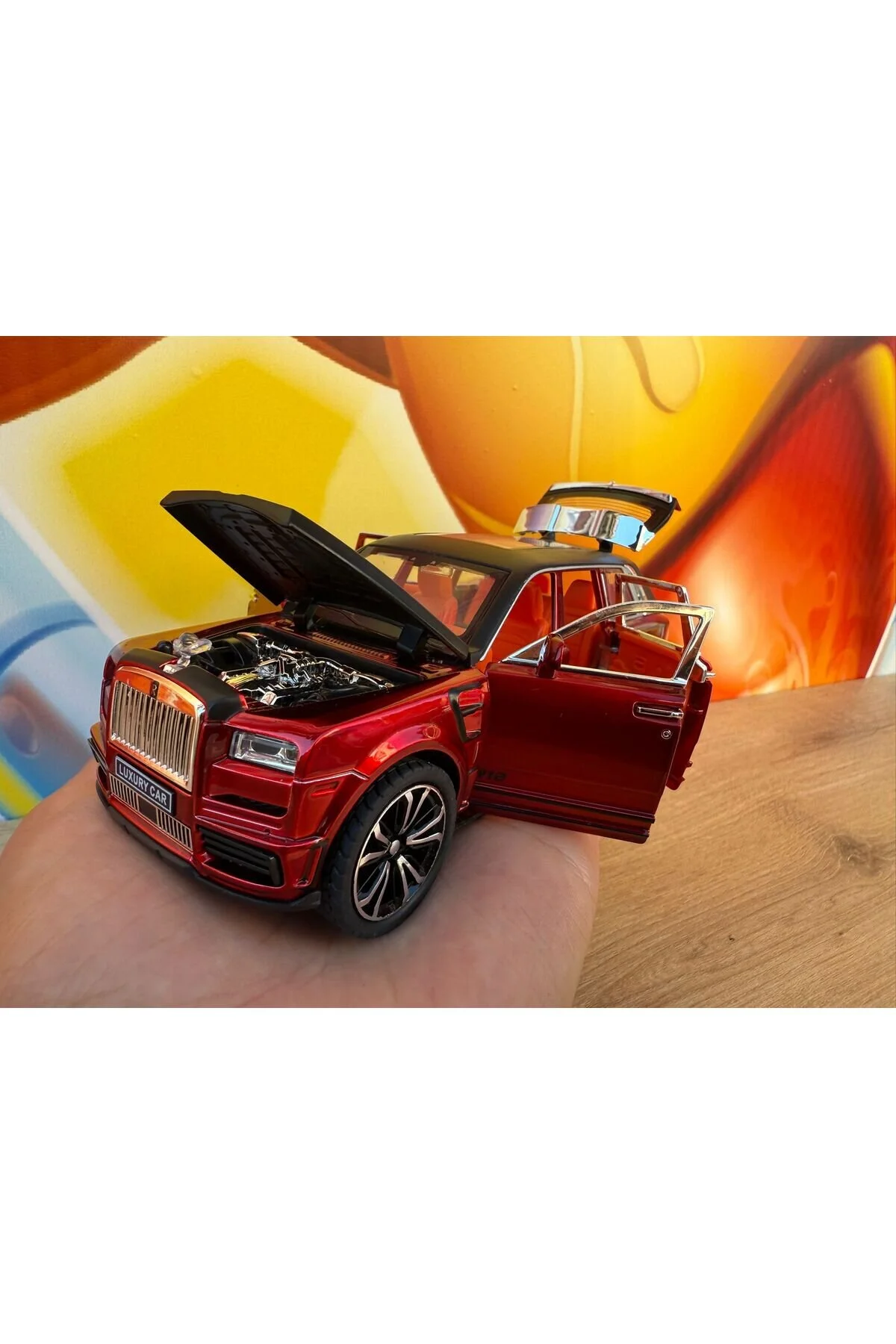 مدل خودرو 1:24 چک مرخصی سبک و صوتی فلزی رولز رویس DIECAST ماشین 18 سانتی متر scntoys