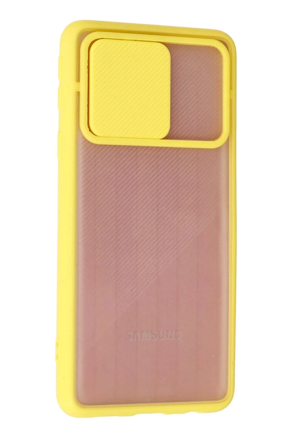 کاور و قاب SAMSUNG GALAXY A01 CORE CASE CAMERA PALM FROSTED سیلیکون زرد VB2630 CepteToptan