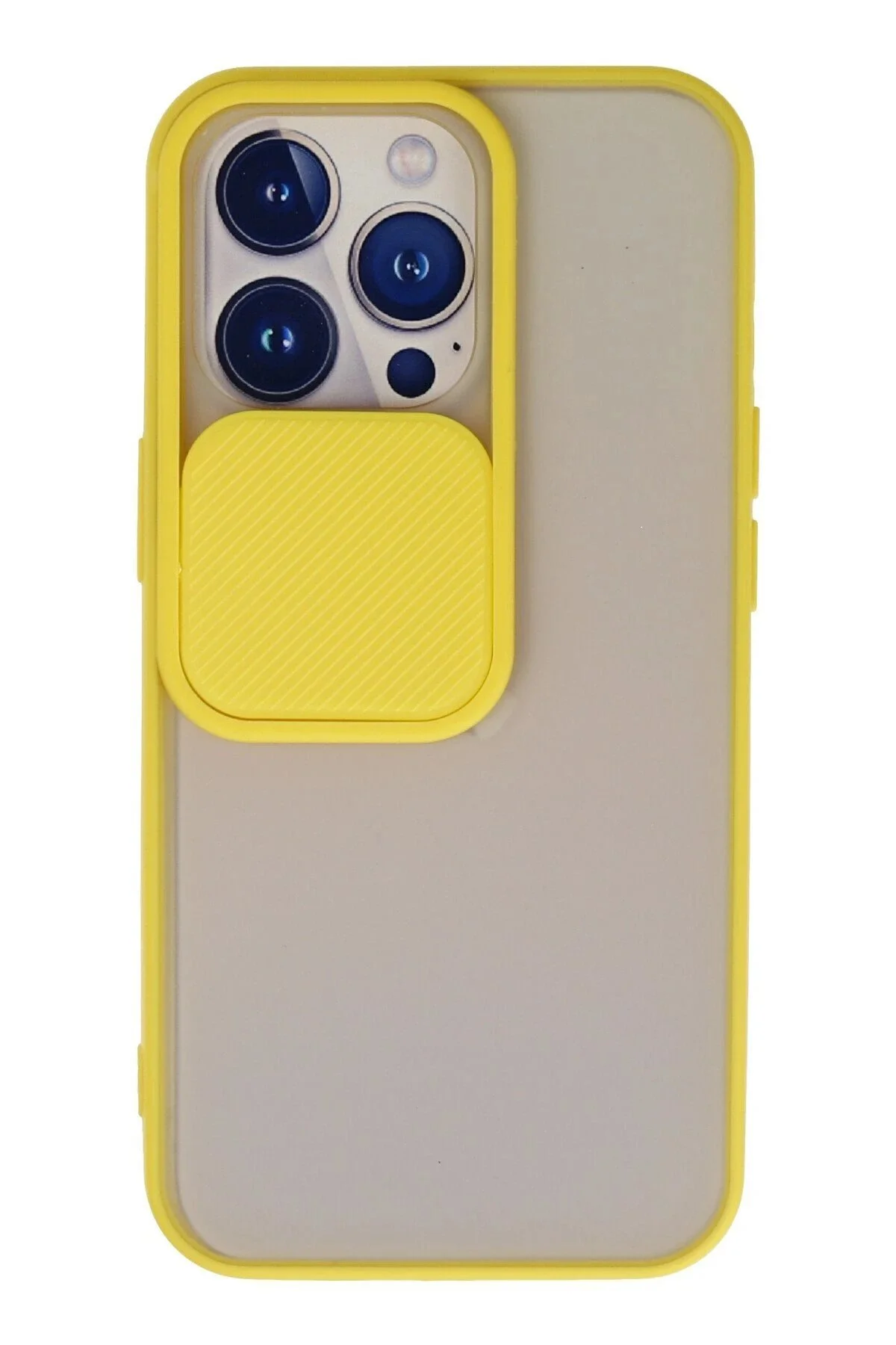 کاور و قاب IPHONE 13 PRO CASE PALM FROSTED CAMERA SLIDER زرد CepteToptan